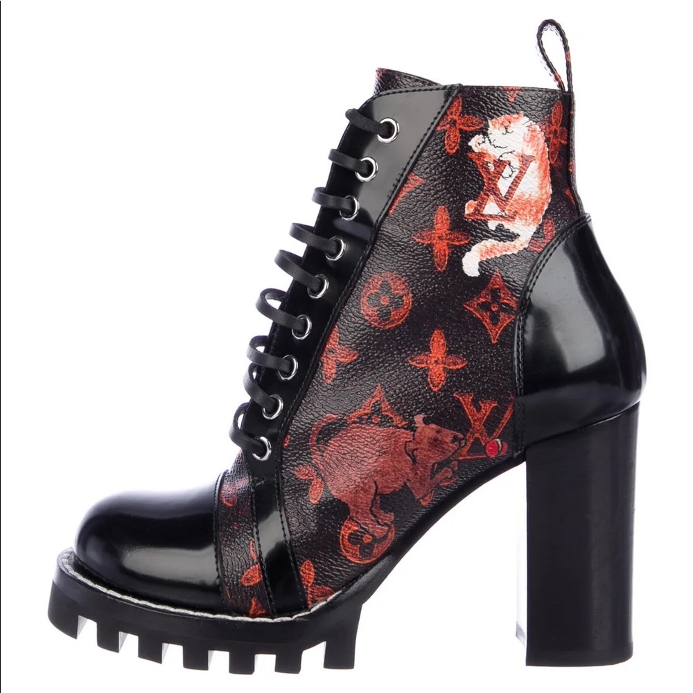 LV x Grace Coddington Catogram Star Trail Boots